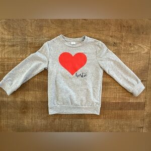 Gray Kids Sweatshirt with Red Heart